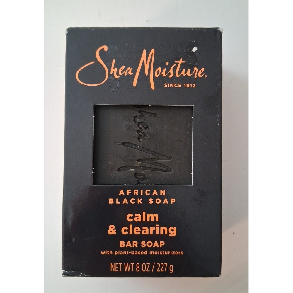 Shea Moisture African Black Soap Calm & Clearing Bar Soap, 8 oz